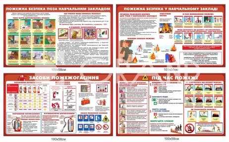 Комплект стендів з пожежної безпеки для навчального закладу