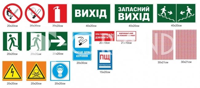 Таблички та наліпки з безпеки для підприємства 