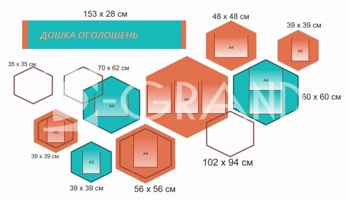 Комплект стендів у вигляді сот 