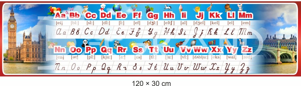 Стенд англійський алфавіт для оформлення кабінету