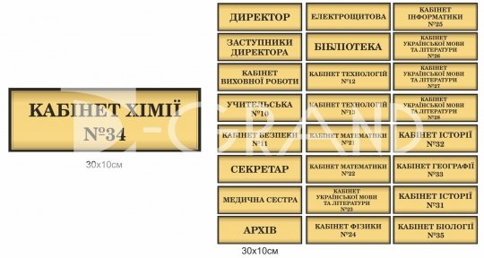 Таблички на двері школи