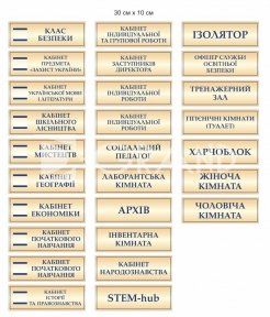 Таблички на двері кабінетів ліцею