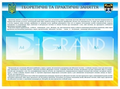 Стенд Теоретичні та практичні заняття з особовим складом