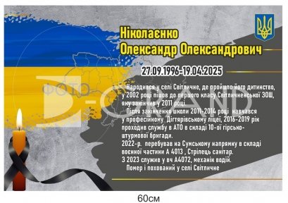 Стенд пам'яті полеглого Героя