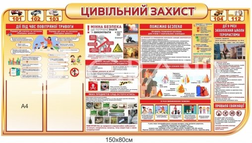 Стенд з цивільного захисту для школи